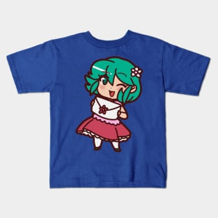 Cute Green Haired Girl Kids T-Shirt